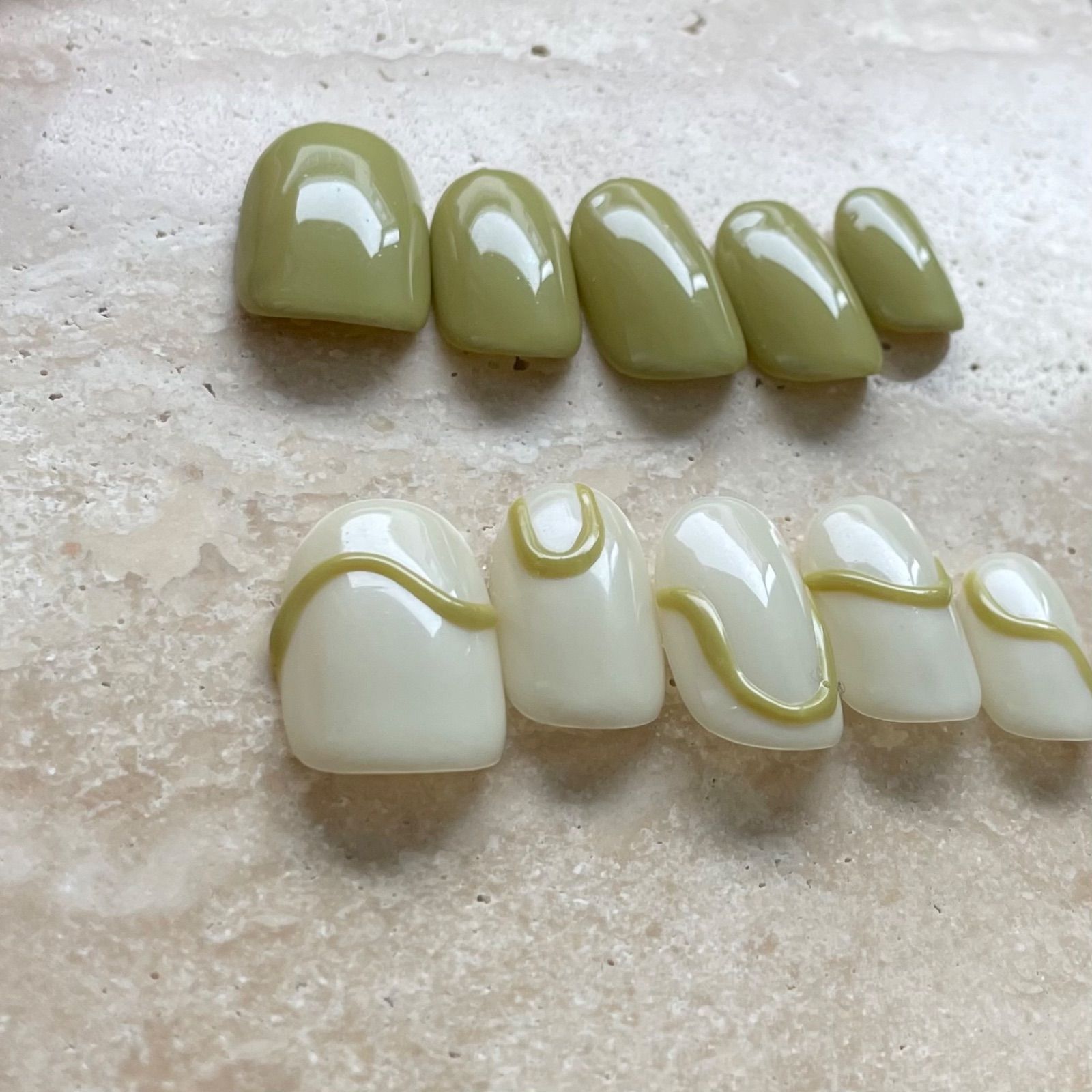 抹茶ラテ ネイルチップ ネイルチップ 両面テープ