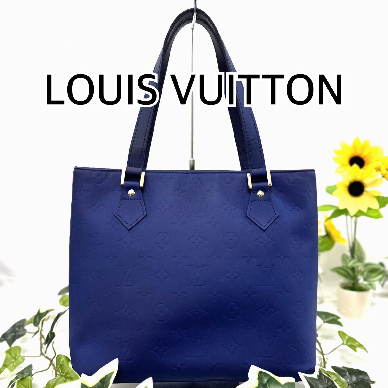 LOUIS VUITTON ヒューストン トートバッグ ヴェルニ ブルー