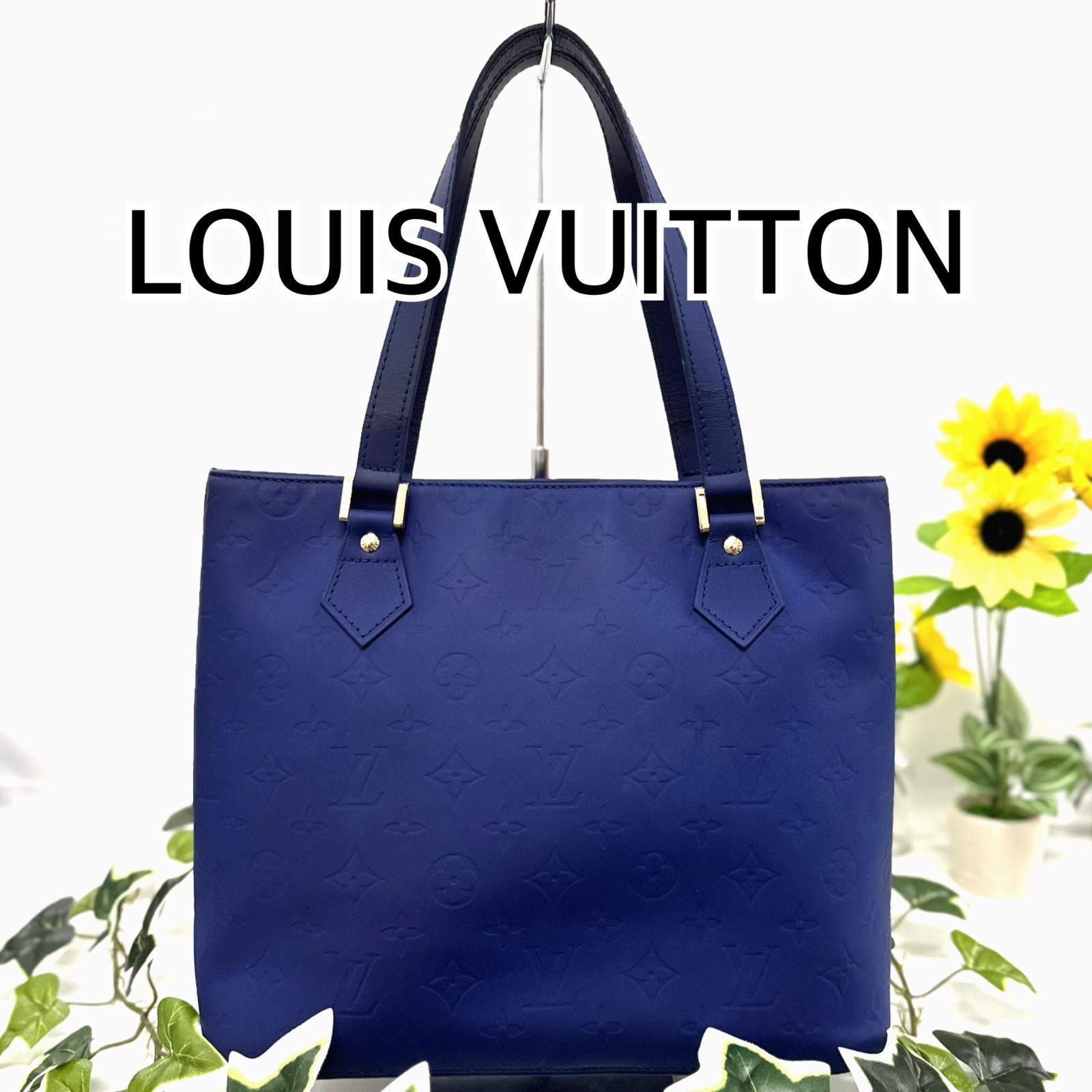 LOUIS VUITTON ルイヴィトン ヴェルニ ヒューストン トートバッグ マット 青 ブルー - メルカリ