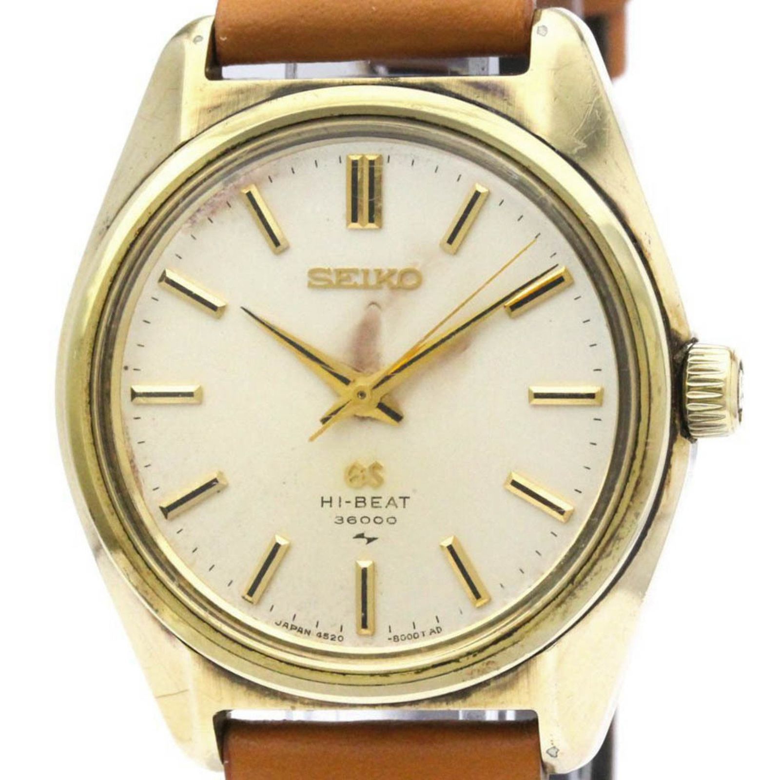 グランドセイコー (GRAND SEIKO) ハイビート 36000 ゴールドプレート レザー 手巻き メンズ 時計 4520-8000 【中古】 -  メルカリ