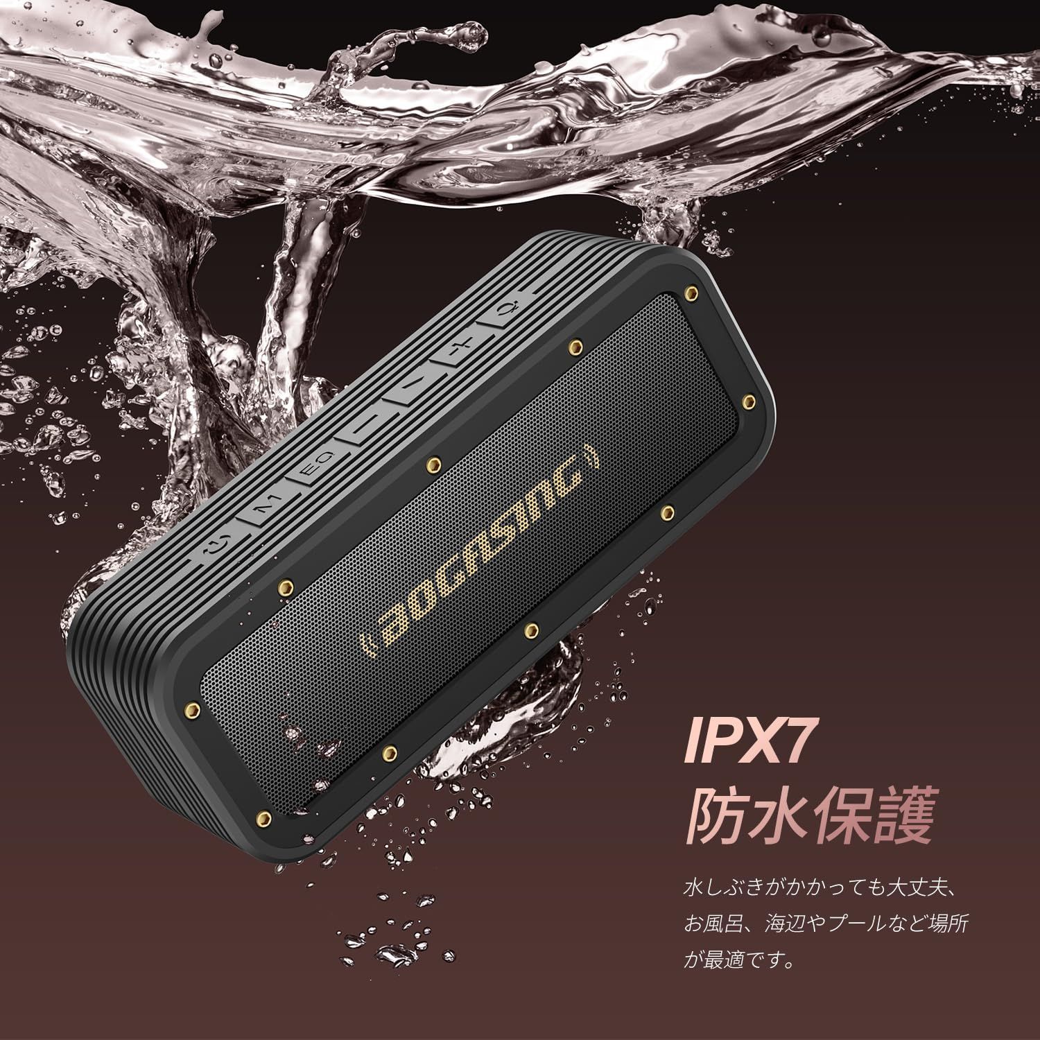 新品 BOGASING M4 ワイヤレスポータブル Bluetooth スピーカー アウトドア IPX7 防水 防塵 耐衝撃 40W出力 大音量  重低音 ステレオ機能 マイク付き 最大24時間連続再生 USB-C接続 AUX ケープルポートTFカード対応 (b - メルカリ