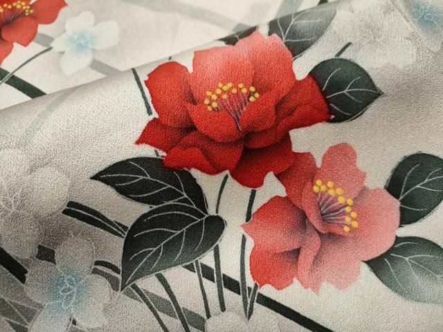 専用C760+C758正絹　単衣　訪問着　叩き染　金彩　藤の花　極美品　着物 平和屋着物○訪問着 型染め 流水草花文 金彩 正絹 逸品