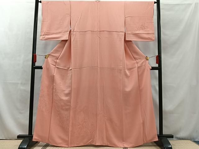 平和屋着物□上質な色無地 樹林地紋 鳩羽鼠色 正絹 逸品