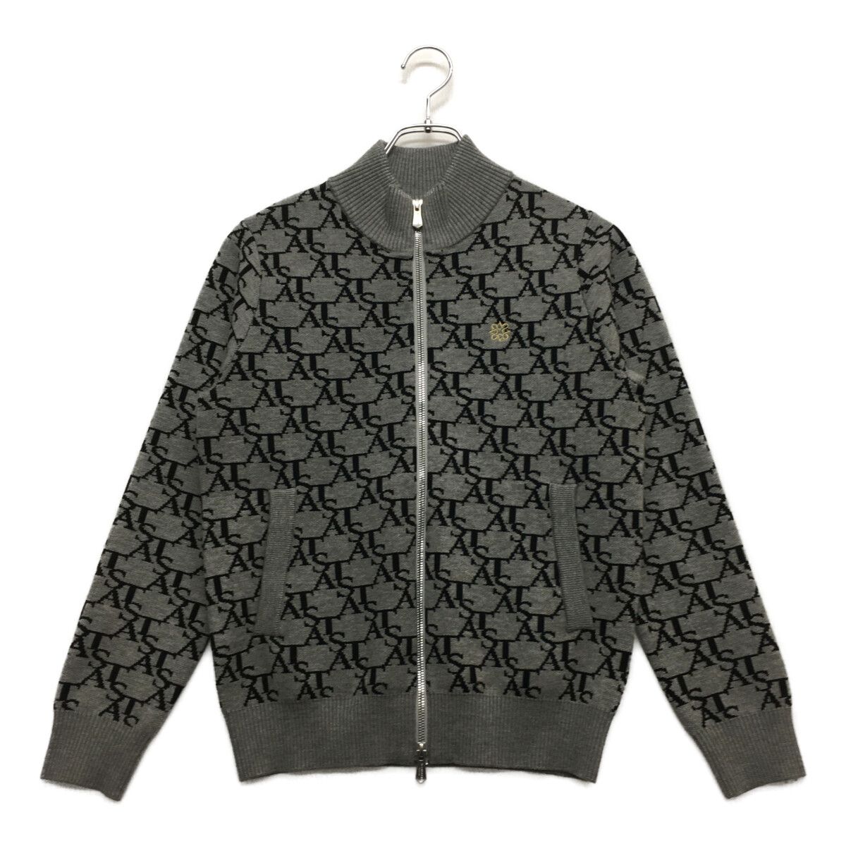 中古 レディース セントアンドリュース StANDREWS ニットアウター S グレー 総柄