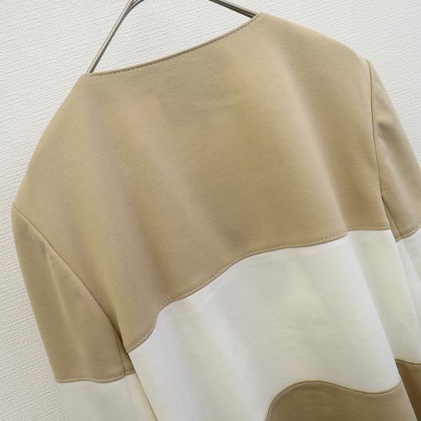 LANVIN ランバン　セットアップ（2wayジャケット×スカート）パープル×ベージュ　4way ボーダー　レディース 38 ゴルフ　r11 Lanvin（スカートスーツ｜スーツ・セットアップ