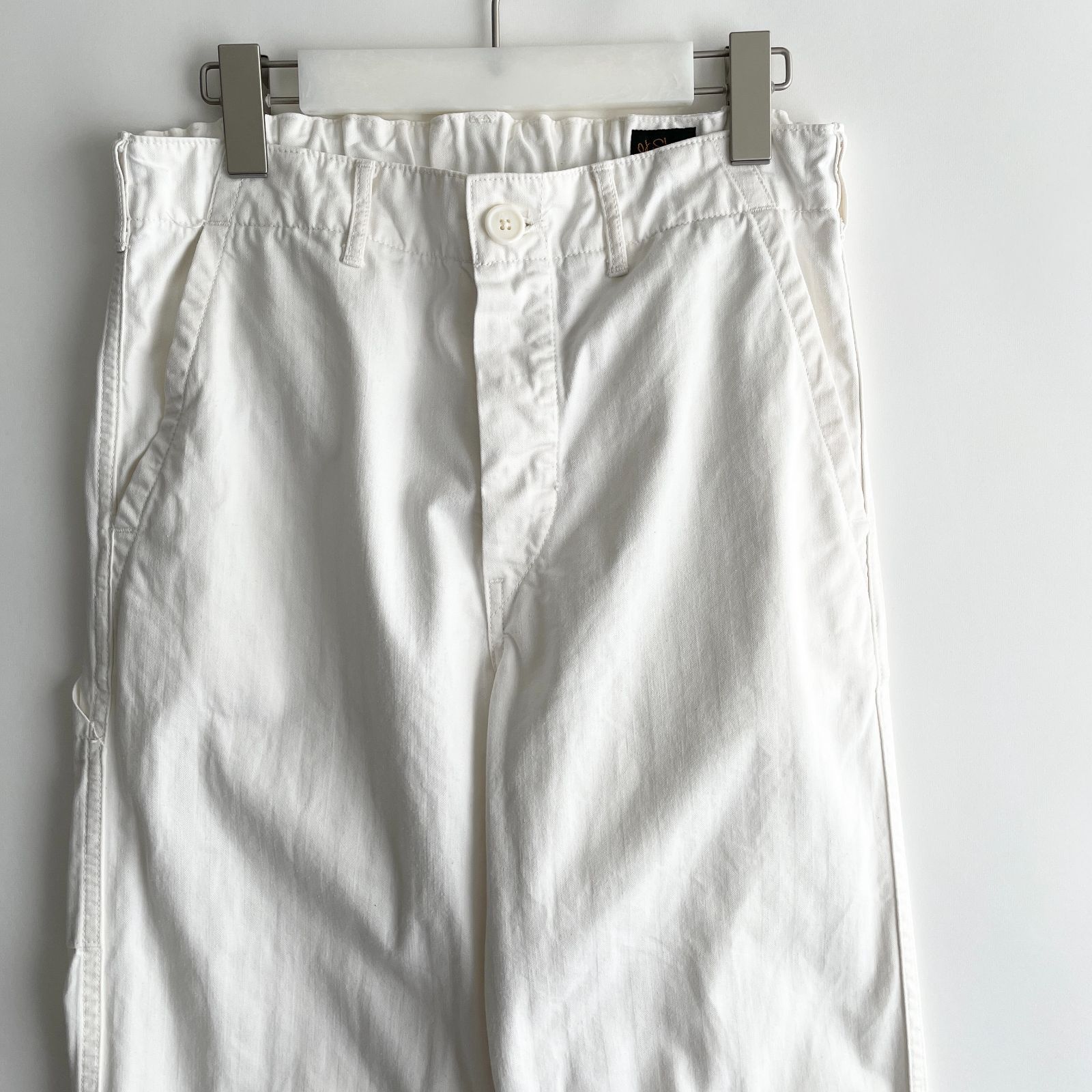 【極美品】orSlow -FRENCH WORK PANTS- size/S (ie) オアスロウ フレンチワークパンツ ペインター ヘリンボーン ホワイト 白 無地 日本製