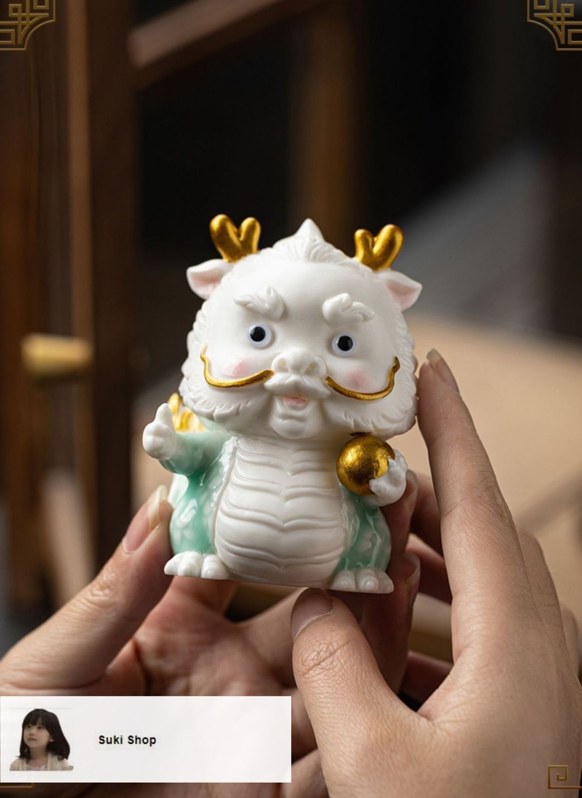 龍の置物陶磁器 青 風水 龍 置物 合金 風水グッズ 玄関 干支の辰