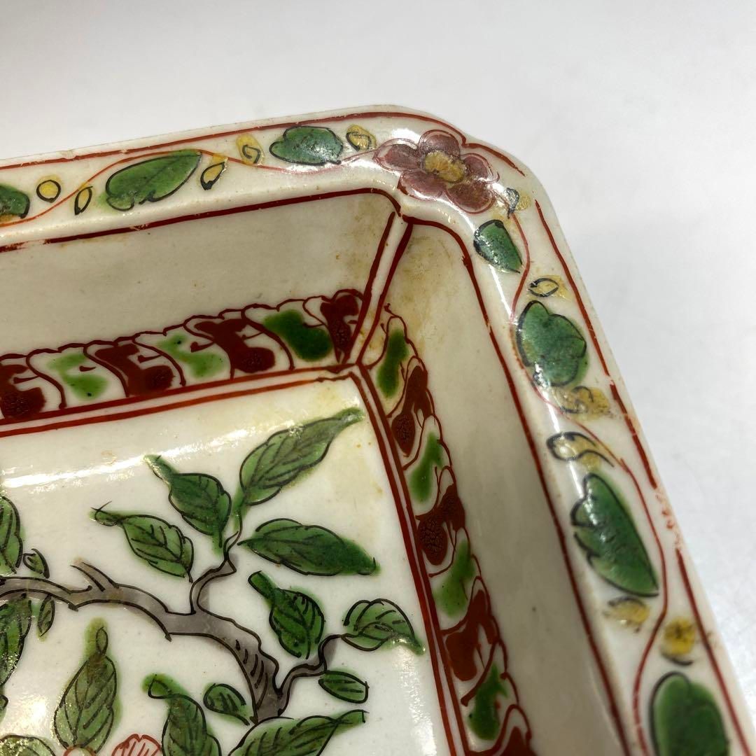 中国明時代 呉州赤絵角鉢