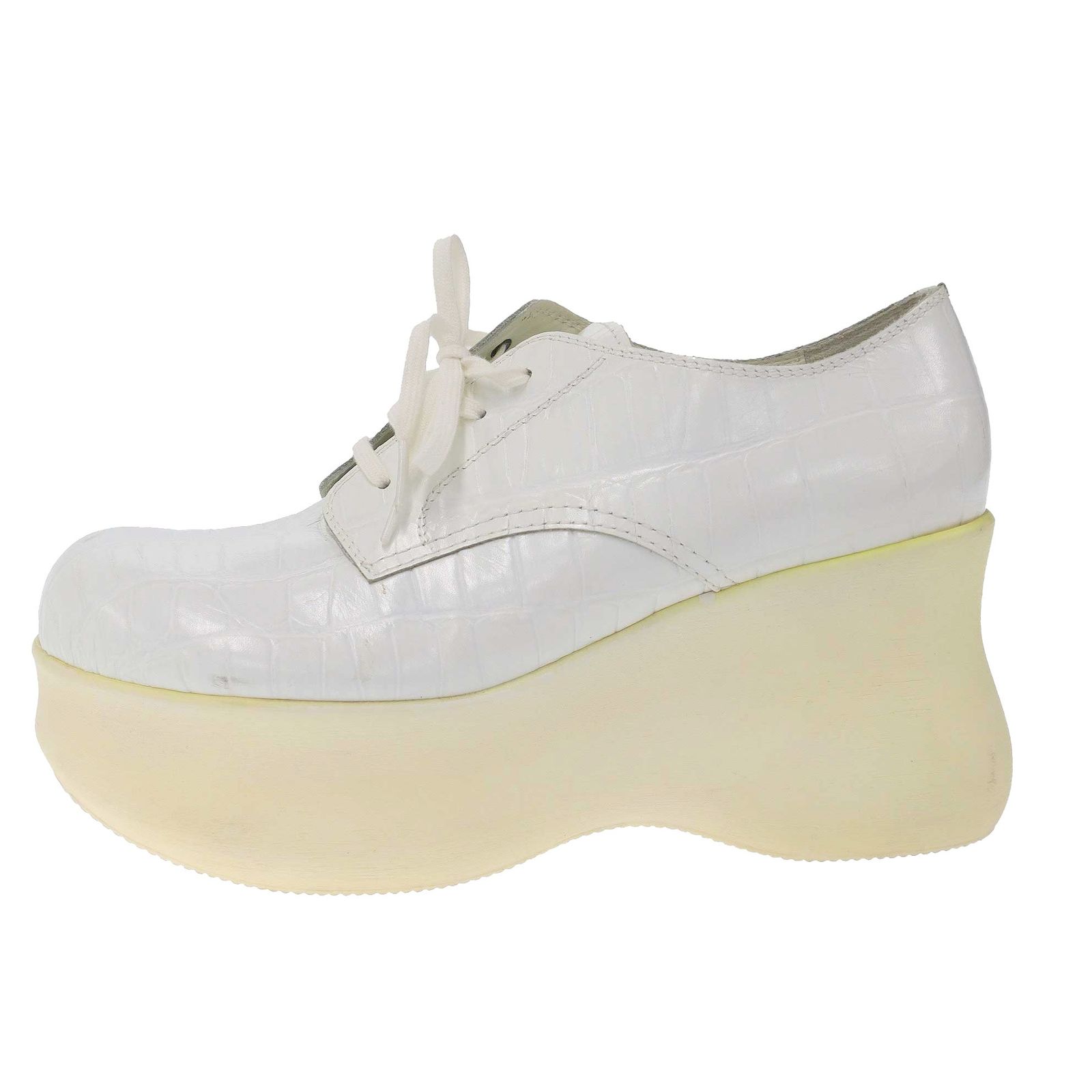 COMME des GARCONS コムデギャルソン 13SS エンボスプラットフォームシューズ GK-K105-001 ホワイト 24