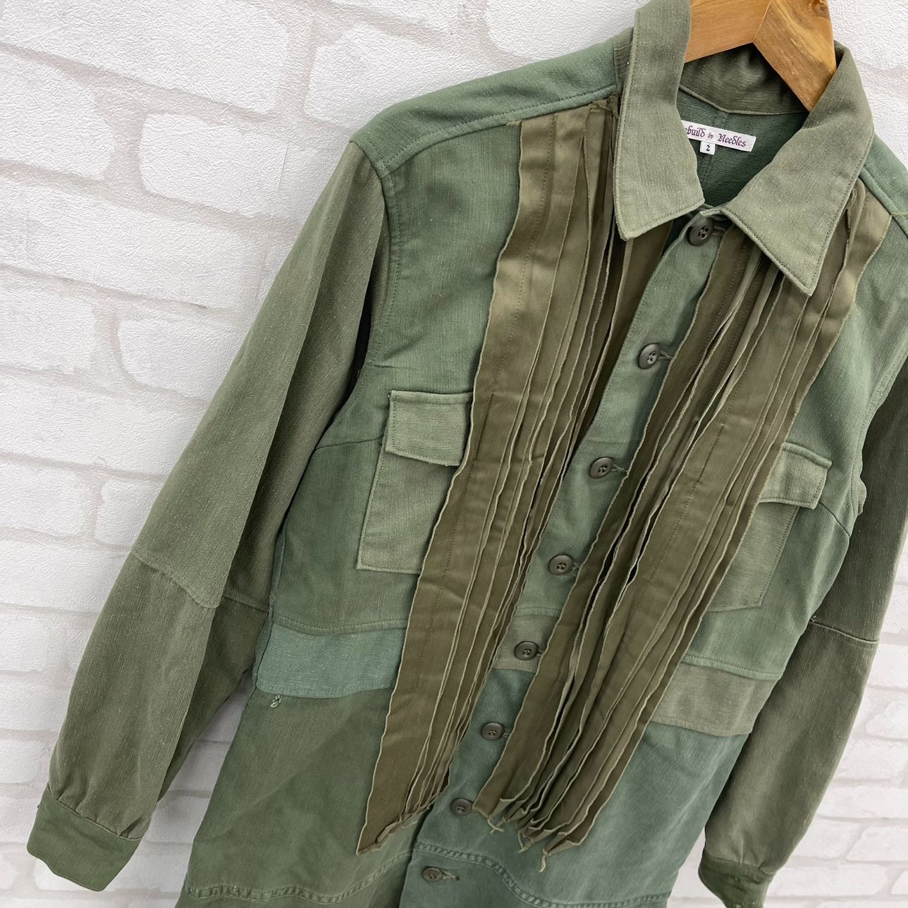 Rebuild by Needles 再構築 ミリタリージャケット M カーキ Needles ニードルス Rebuild by Needles M65 Crew Neck Jacket