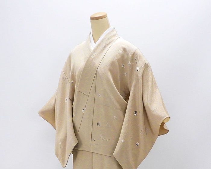 友禅作家 浅井青仁作 正絹 単衣 小紋】