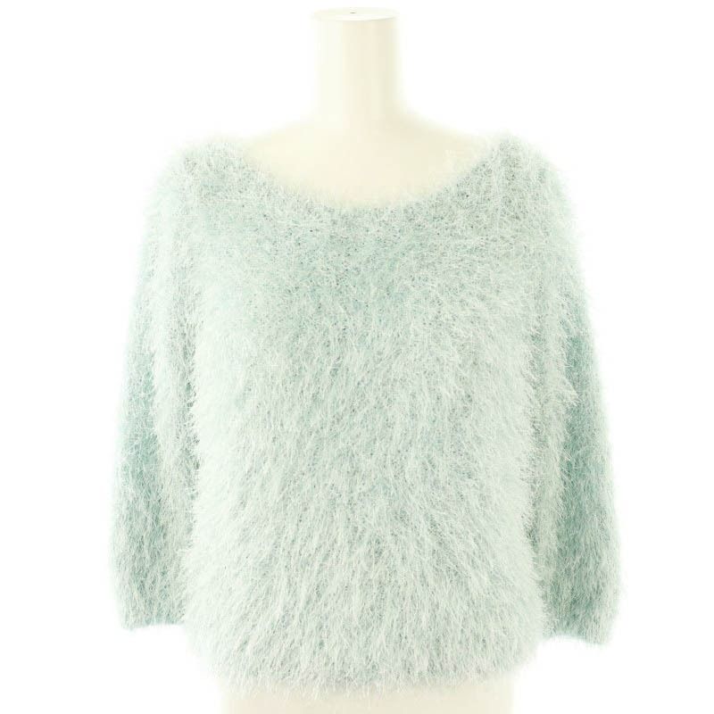 【999】美品　アナイ　ラメシャギー プルオーバー　水色　36 999】美品 アナイ ラメシャギー プルオーバー 水色 36