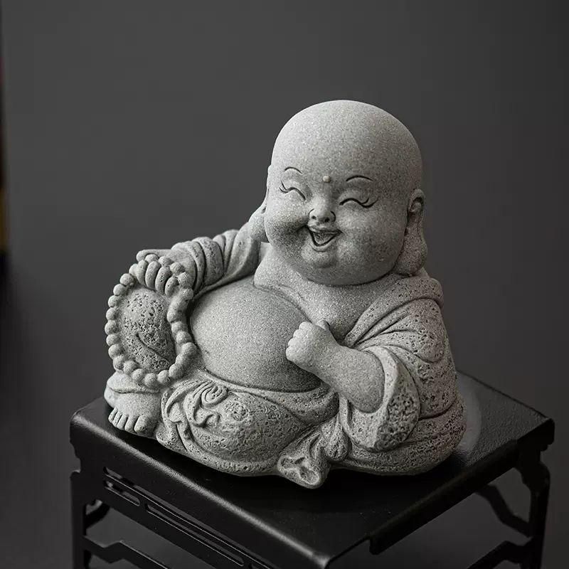 青砂石 弥勒仏 小仏像 茶道具 工芸品 美術品 置物 - メルカリ