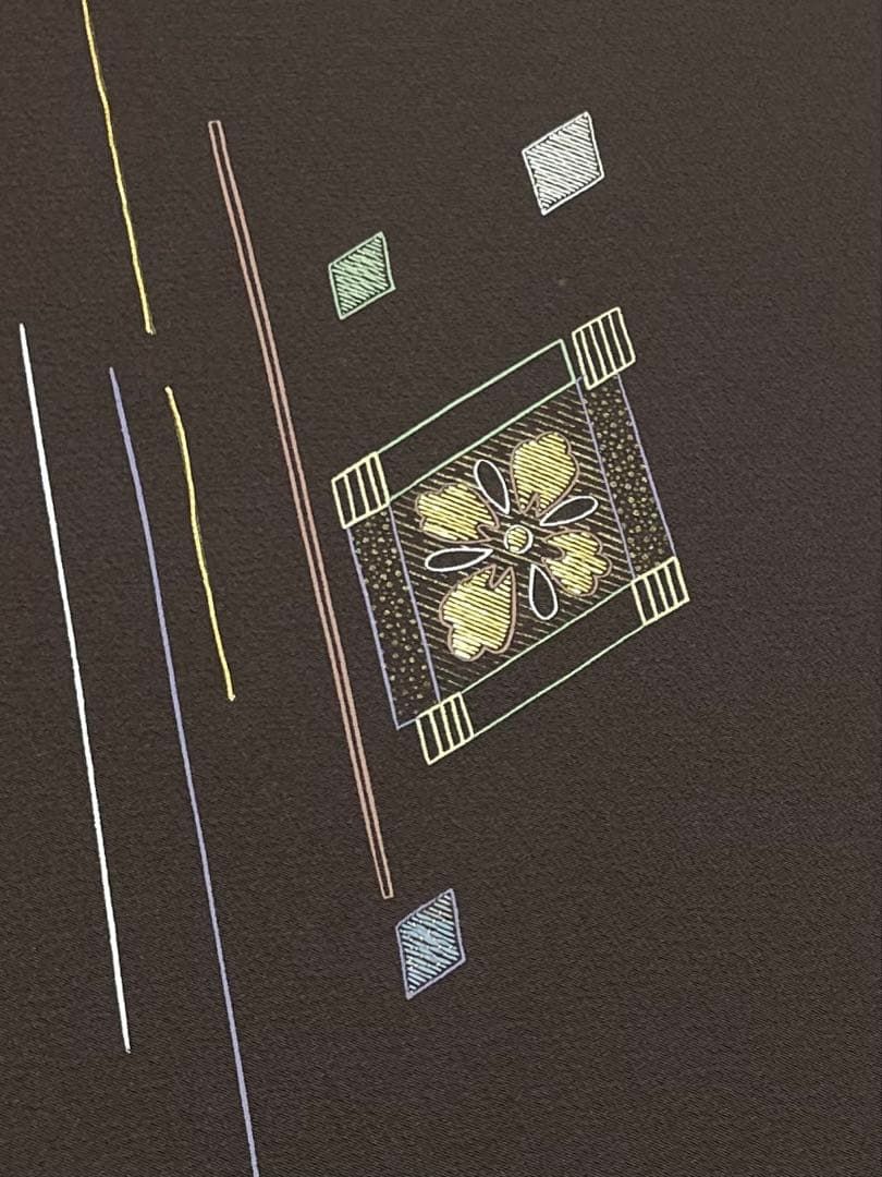 付け下げ 刺繍 金駒 金彩 海松茶色 正絹 反物 - メルカリ