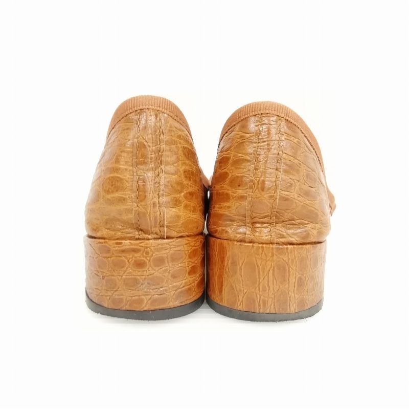 【極美品】reppeto　レペット　パンプス　チャンキーヒール レペット Repetto クロコ型押し チャンキーヒール パンプス