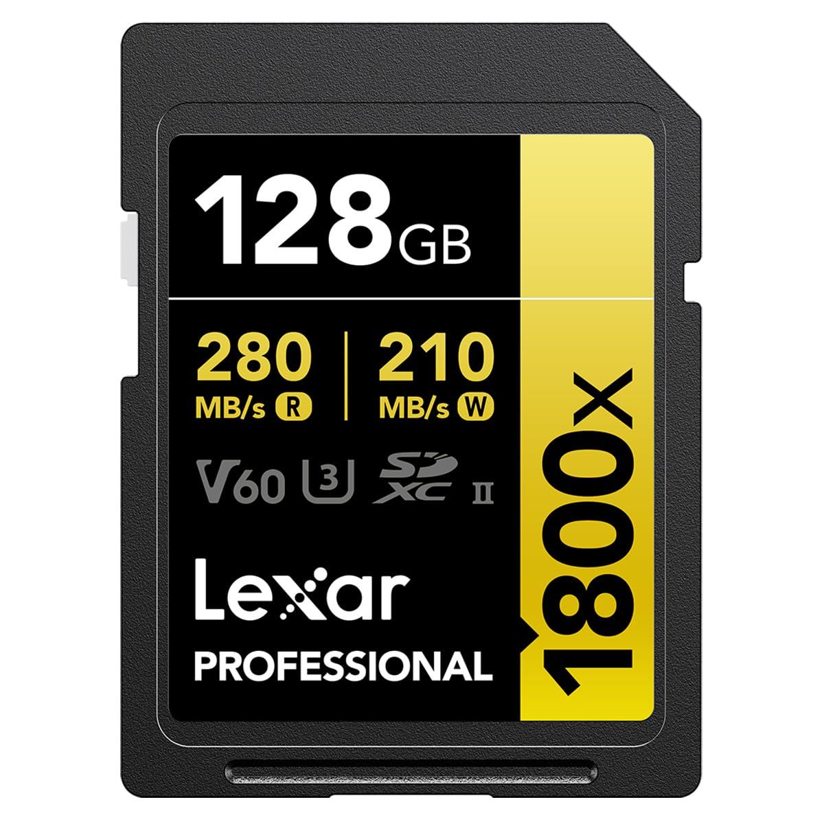 Lexar 128GB プロフェッショナル 1800x UHS-II SDXCメモリーカード ゴールドシリーズ