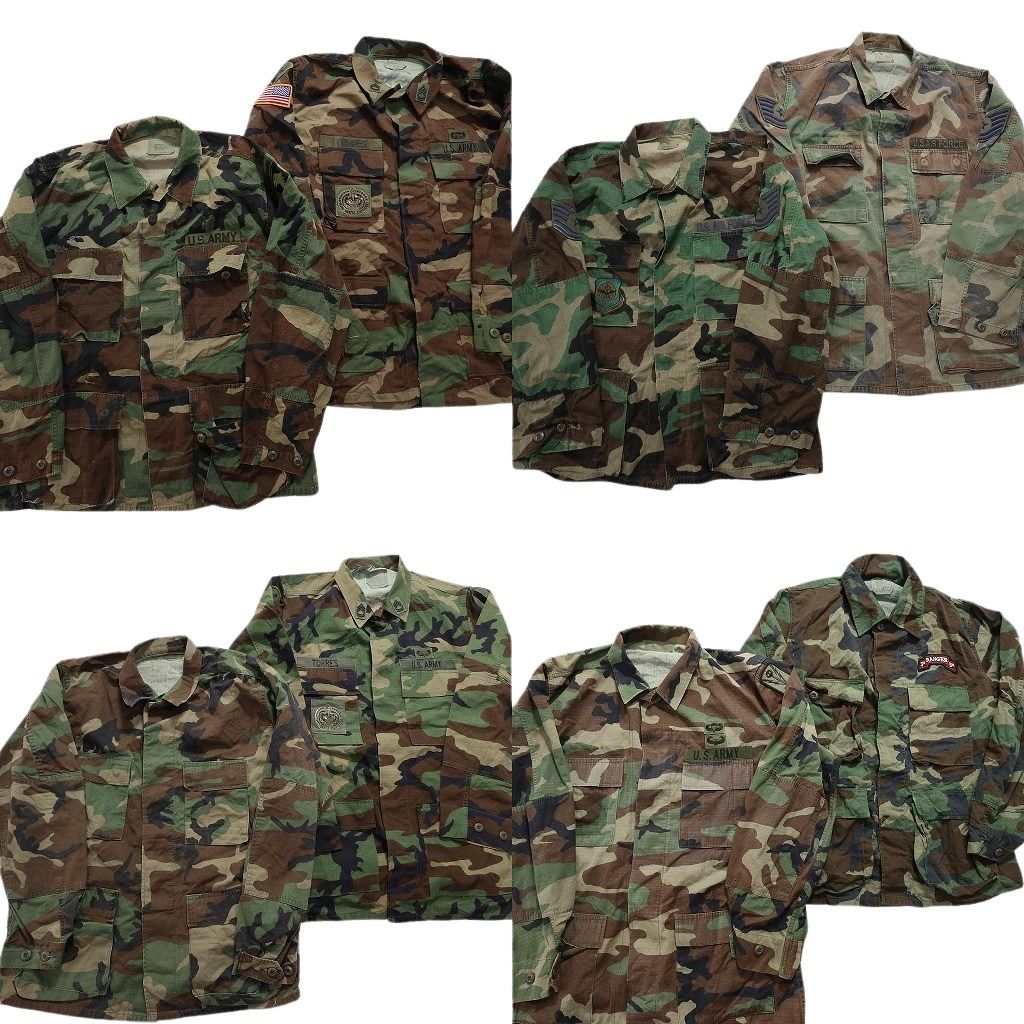 ジャンク 米軍実物 BDU ジャケット ウッドランド 8枚まとめ売り 古着卸 まとめ売り 米軍実物 フィールドジャケット BDU ウッド
