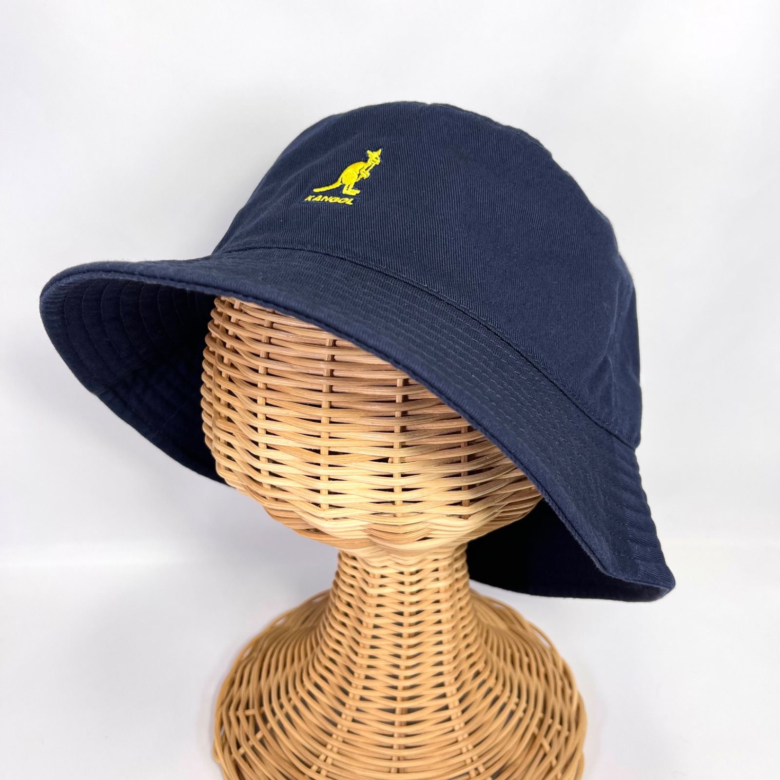 満点の KANGOL バケットハット コットン素材 Navy 紺色 Lサイズ tdh