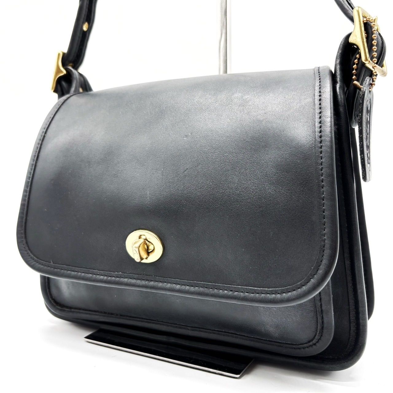 オールドコーチ ショルダーバッグ ターンロック ゴールド オールドコーチ ☆ USA製 レザー ターンロック 2WAY ショルダーバッグ