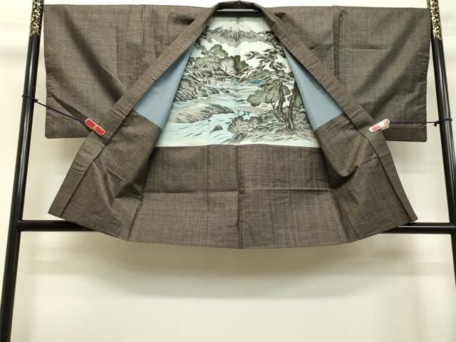 平和屋着物●男性　本場大島紬　アンサンブル　100亀甲　総詰め　正絹　逸品　DAAU0710tw 平和屋着物○男性 本場大島紬 アンサンブル 100亀甲 総詰め 正絹 逸品