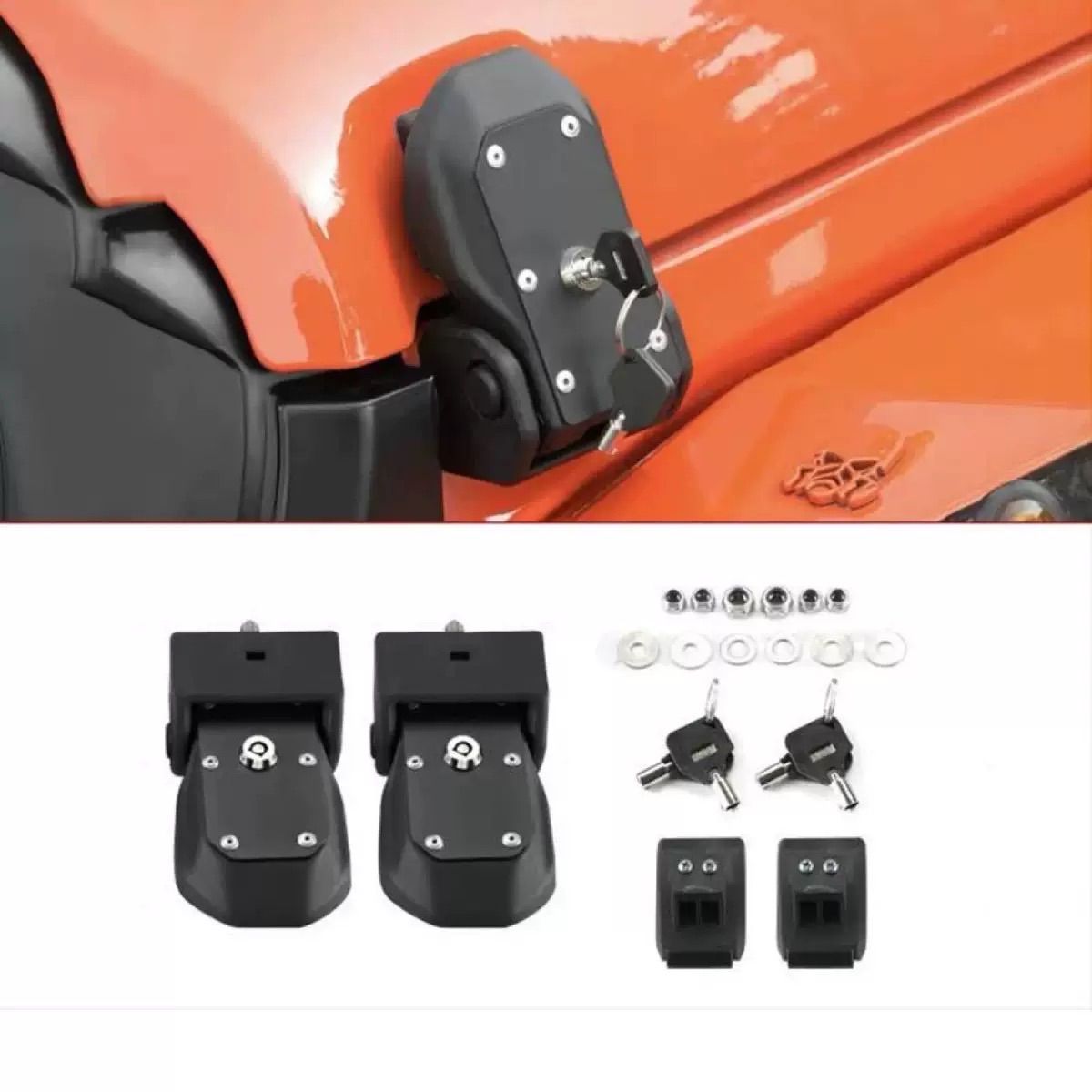 【新車外し】Jeep JL ラングラー 純正 ボンネットフードラッチ 左右 ジープ・ラングラー JL/JT 2018-2022年式対応 ボンネットラッチ