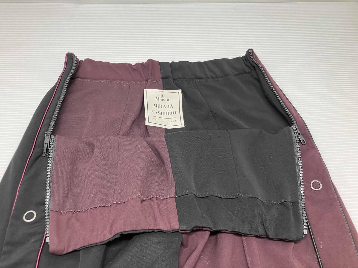 Maison MIHARA YASUHIRO メゾン ミハラヤスヒロ バイ ワイドパンツ パンツ サイズ38 ブラック×ボルドー 通年 DECORATOM_COM_BR