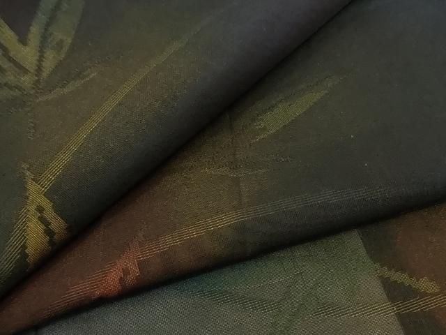 平和屋着物＊夏物 小紋 紗 草葉文 正絹 AABB6722jd