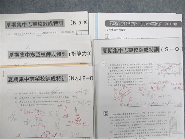 SAPIX サピックス 夏期集中志望校錬成特訓S/NaX/NaJF/計算力