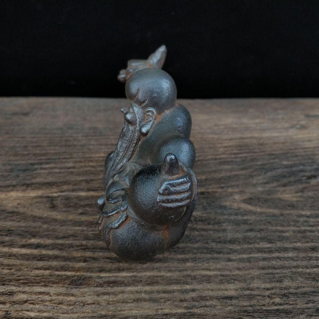 鉄器 竜頭 寿星 筆立て 書道具 文房具 工芸品 美術品 置物 鉄器 竜頭 寿星 筆立て 書道具 文房具 工芸品 美術品 置物