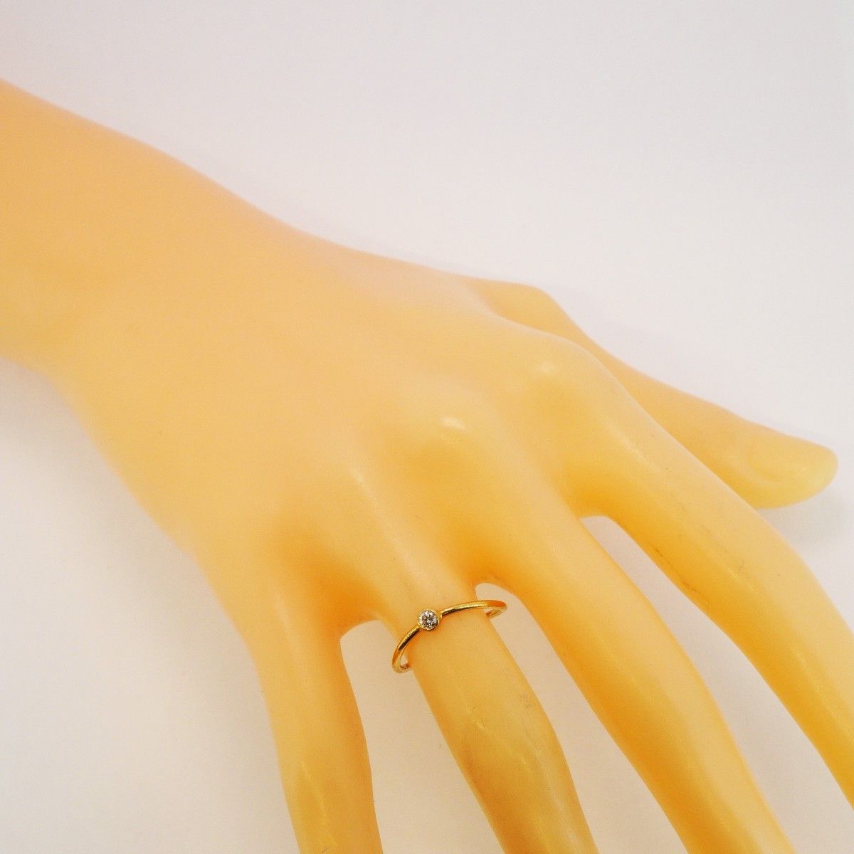 5jdb0011】ティファニー リング ウェーブ 1PD K18YG イエローゴールド  