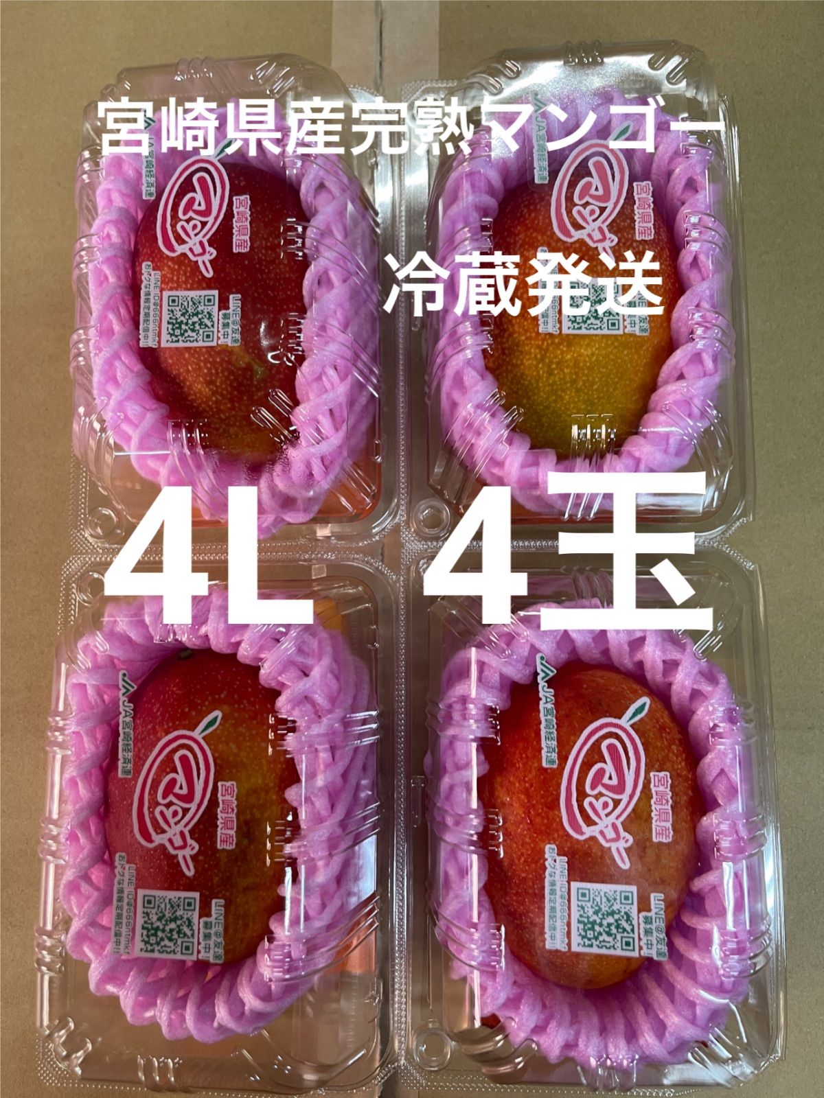 宮崎県産 完熟マンゴー 4kg クール便 送料込】宮崎県産 完熟マンゴー Lサイズ以上 （クール便