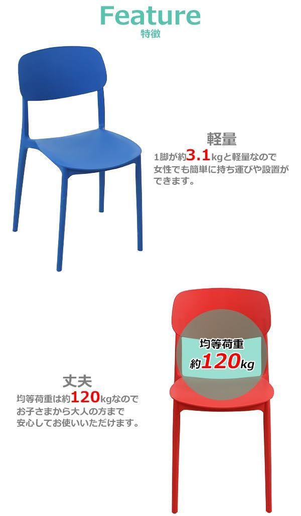 プラスチックチェア ダイニングチェア ガーデンチェアー 2脚セット UV