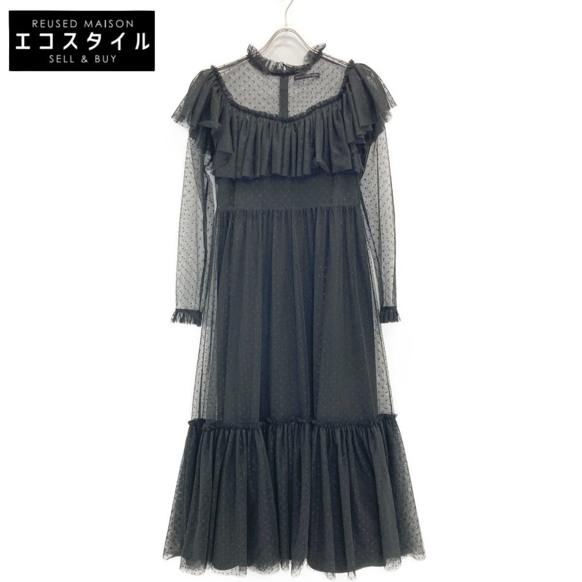 TSURU BY MARIKO OIKAWA ツルバイマリコオイカワ ﾌﾞﾗｯｸ DR-2230890 ﾚｰｽ ﾜﾝﾋﾟｰｽ 表記なし