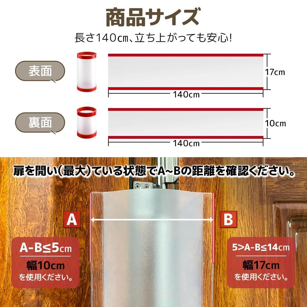 新品 指はさみ防止 ドア 指挟み防止 カバー 隙間カバー 指詰め防止 ベビーガード ドア 扉 指はさみ防止カバー 巻き込み防止 ブロック  ドアストッパー 事故防止 ケガ防止 賃貸 家庭 保育園 幼稚園 子供安全対策 赤ちゃん守り(２枚セット 17*140cm - メルカリ, image size:1000x1000