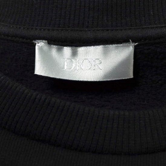 Dior HOMME x KAWS ディオールオム カウズ 19SS 別注 イタリア製 BEEロゴ刺繍クルーネックスウェット 923J620W1242  XL ブラック トレーナー キムジョーンズ トップス g15069