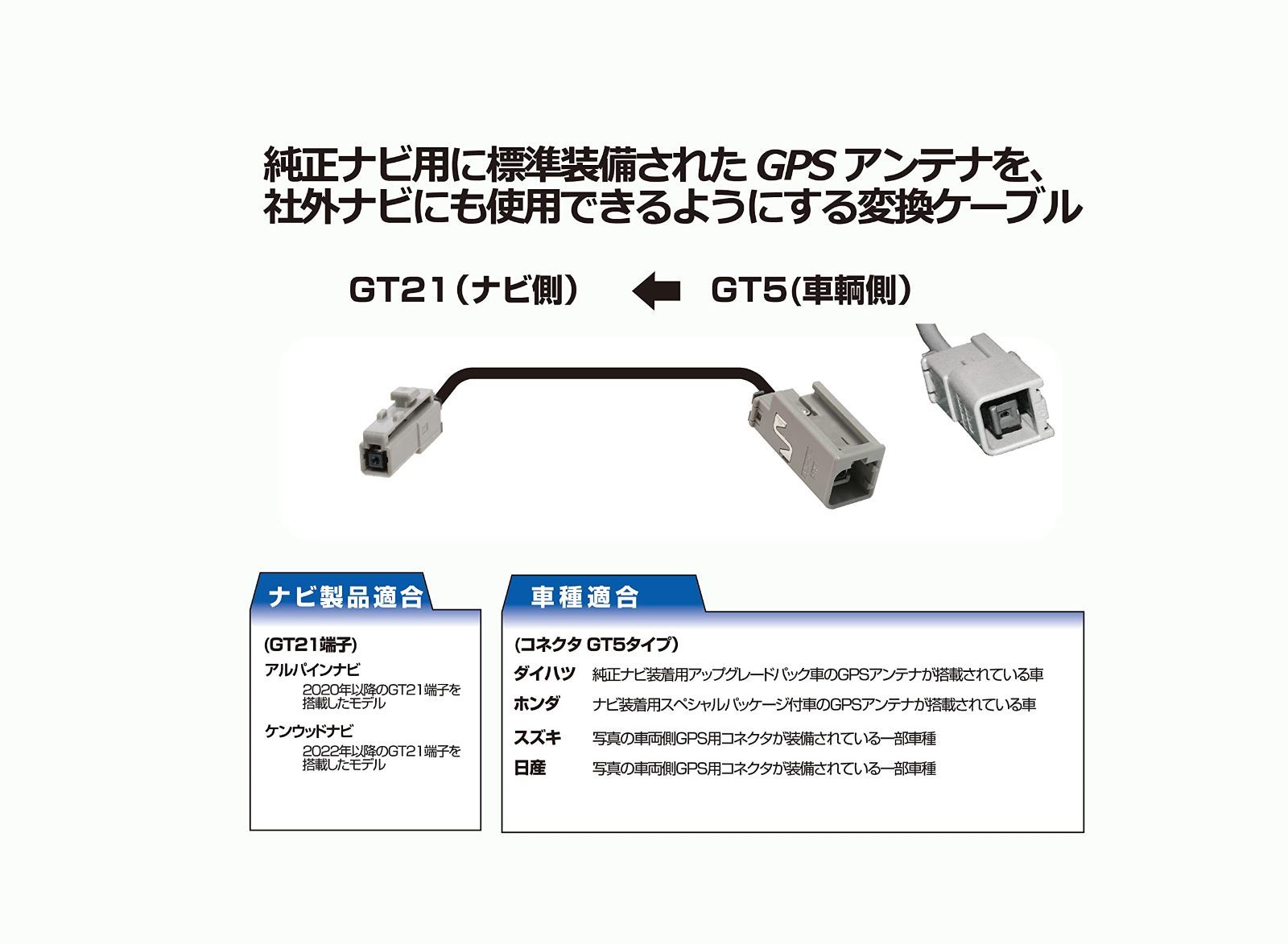 数量限定】対応 】純正 ダイハツ・ホンダ・スズキ・日産 GPSアンテナ 【 変換ケーブル(ケンウッド・アルパイン Mr.PLUS ナビ用)  ストリート(Street) AH-87 - メルカリ