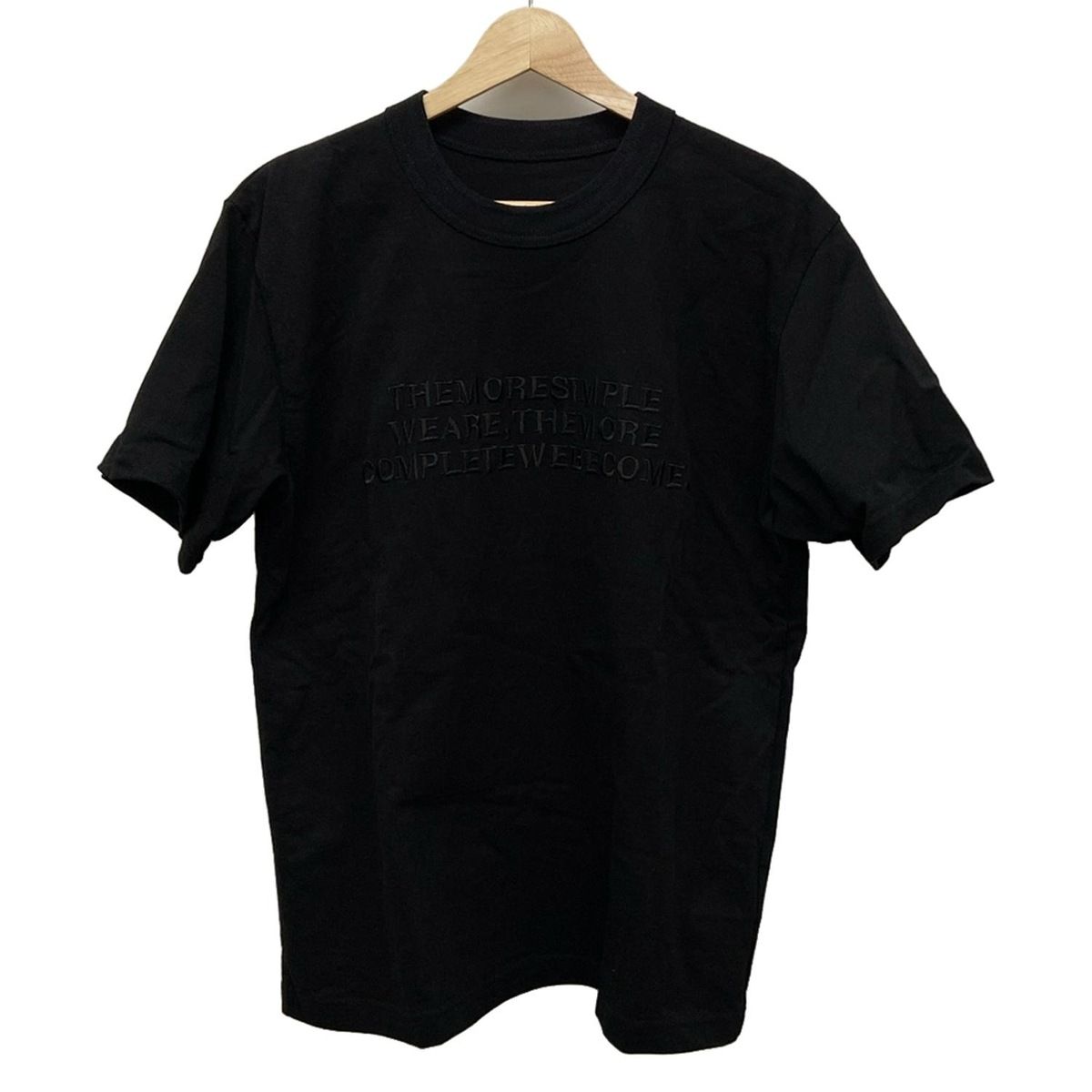 Sacai サカイ 半袖Tシャツ サイズ2 ユニセックス - 24-0800S 黒 クルーネック|刺繍