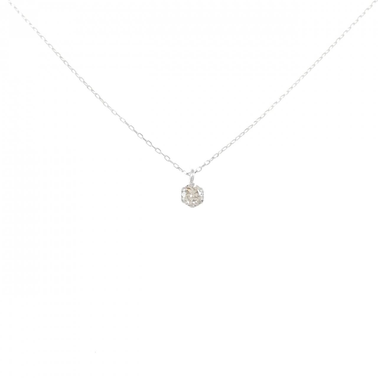 K10WG ソリティア ダイヤモンド ネックレス 0.08CT