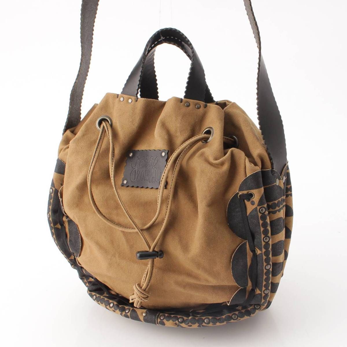 エバゴスレザー 籐 ショルダーバッグ ブラウン