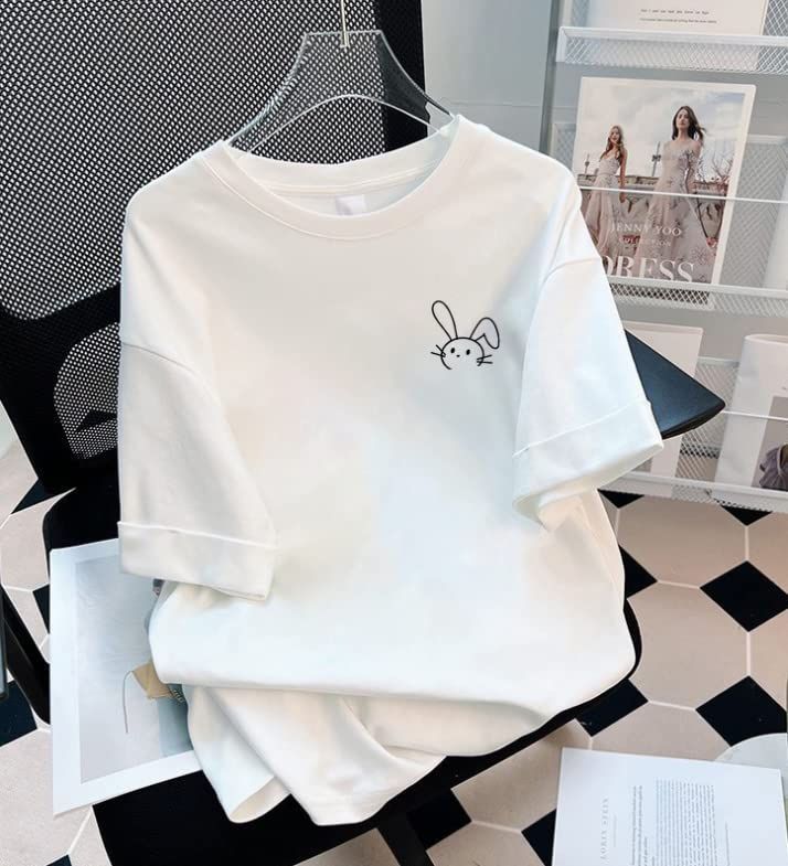 SANYIN] tシャツ レディース 半袖 ゆったり 綿 ビッグシルエット U