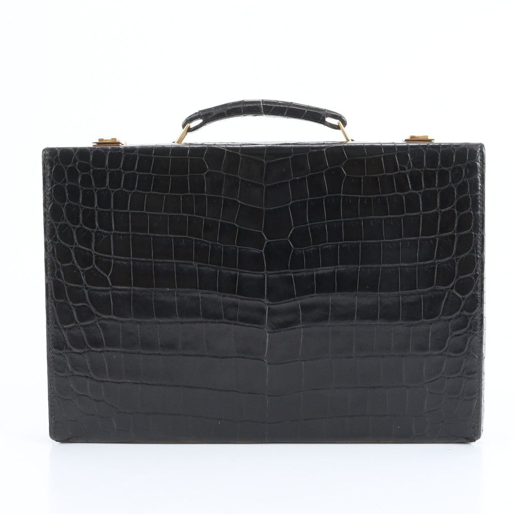 エルメス クロコダイル レザー アタッシュケース ハードケース 書類鞄 ビジネス ブリーフケース 出張 メンズ RUE CV26-10