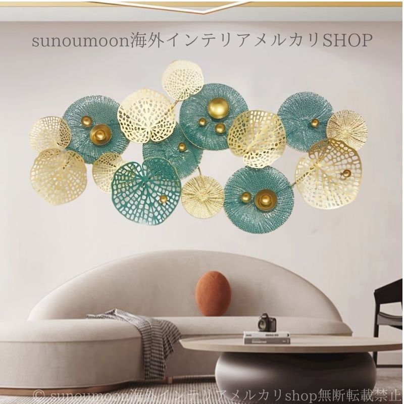 壁掛け オブジェ ウォール デコレーション 花 ヨーロッパ風 ツートーン おしゃれ かわいい インテリア 置物 ゴールド ブルー 4-7