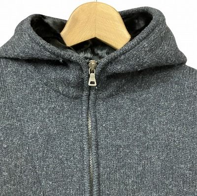 プラダスポーツ PRADA SPORT ファー付き ニット パーカー 灰 グレー チャコールグレー ■GY41 レディース プラダスポーツ PRADA SPORT ファー付き ニット パーカー 灰