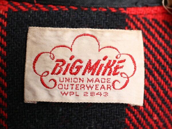 BIG MIKE / 60s/ユニオンチケット/ジャケット/ウール/RED/チェック お得なクーポン配布中!】 60's ビンテージ ☆ BIG MIKE ビッグマイク