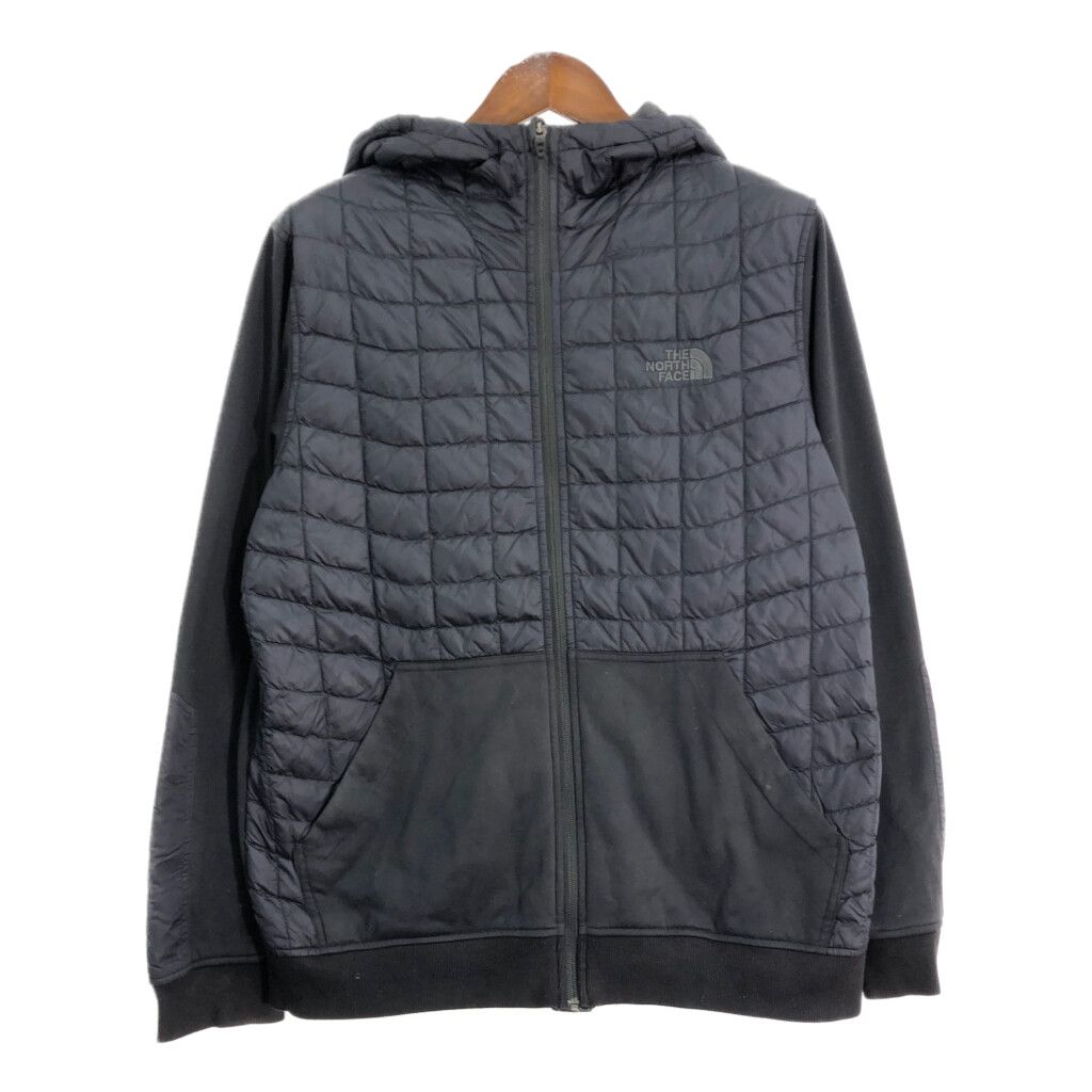 THE NORTH FACE ノースフェイス フーデッド キルティングジャケット アウトドア ブラック (メンズ L) 中古 古着 S4369