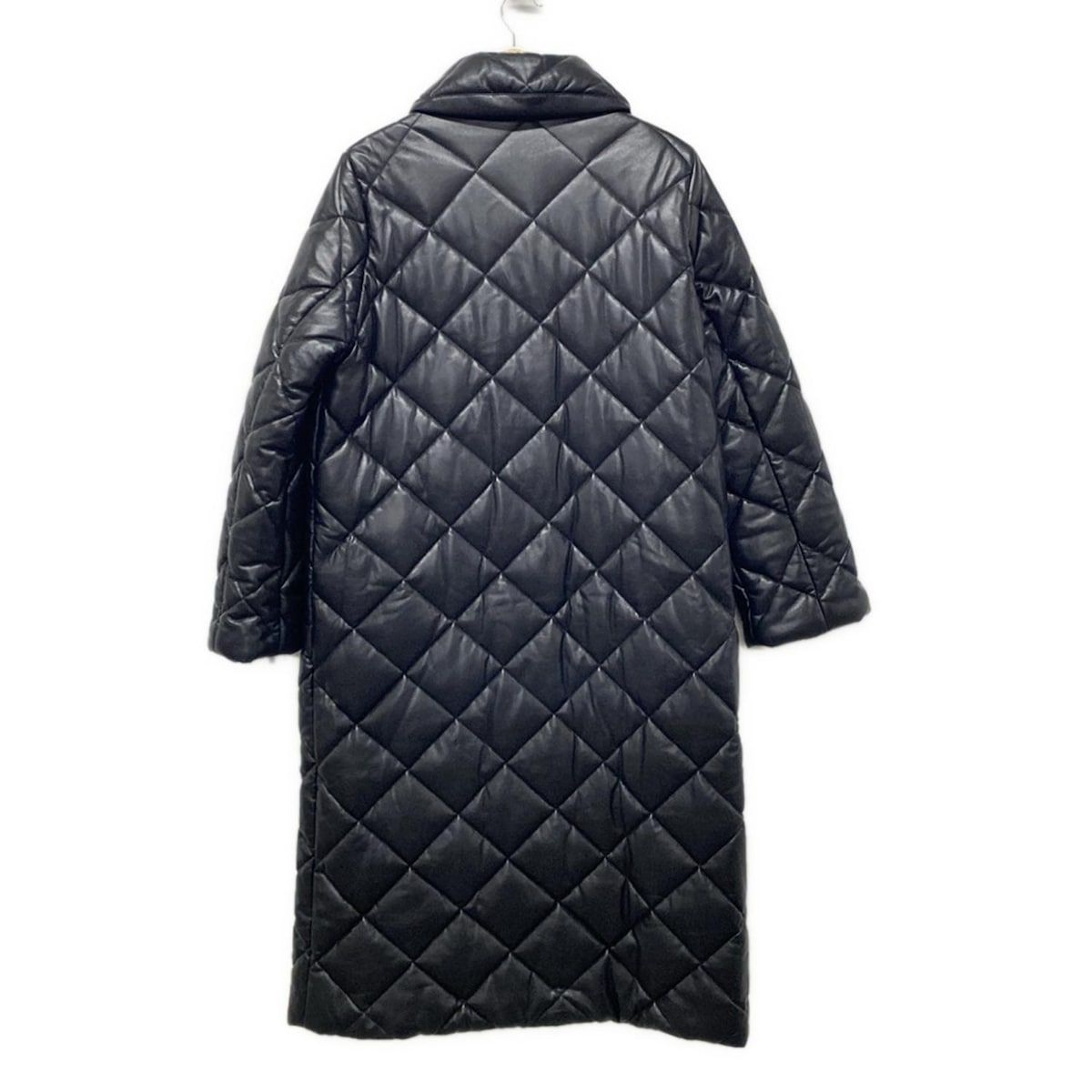 STANDSTUDIO スタンドスタジオ コート サイズ36 S レディース - 黒 長袖 フェイクレザー 中綿 キルティング 冬