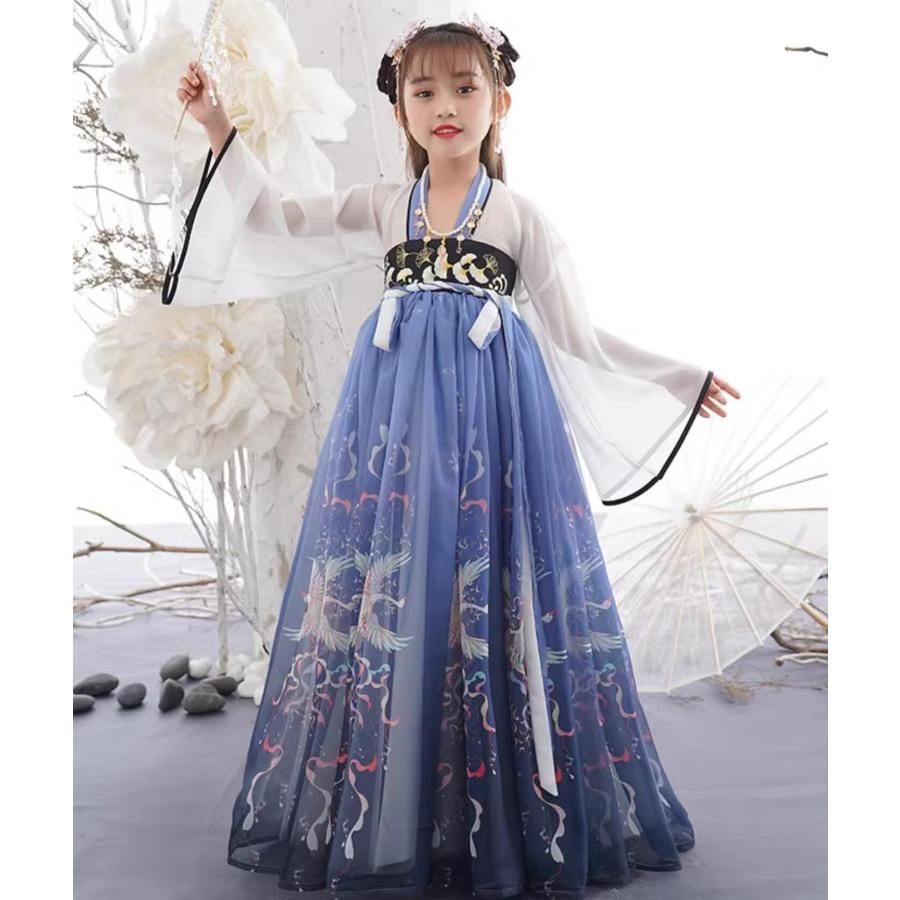 ちゃえ様　女の子お洋服 子供 漢服 女の子 チャイナ服 中華コスプレ衣装 羽織付き 華やか