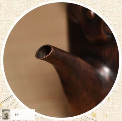 煎茶道具　南蛮手　手造　湯冷　在銘　時代箱　M　R7601 AZ-886 時代 一政堂造 銅鍍金花彫薬缶 煎茶道具 煎茶器 銅製