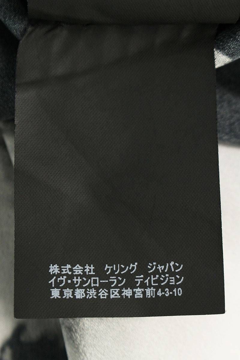サンローランパリ 18SS 501978 Y301S 総柄シルク長袖シャツ メンズ 37