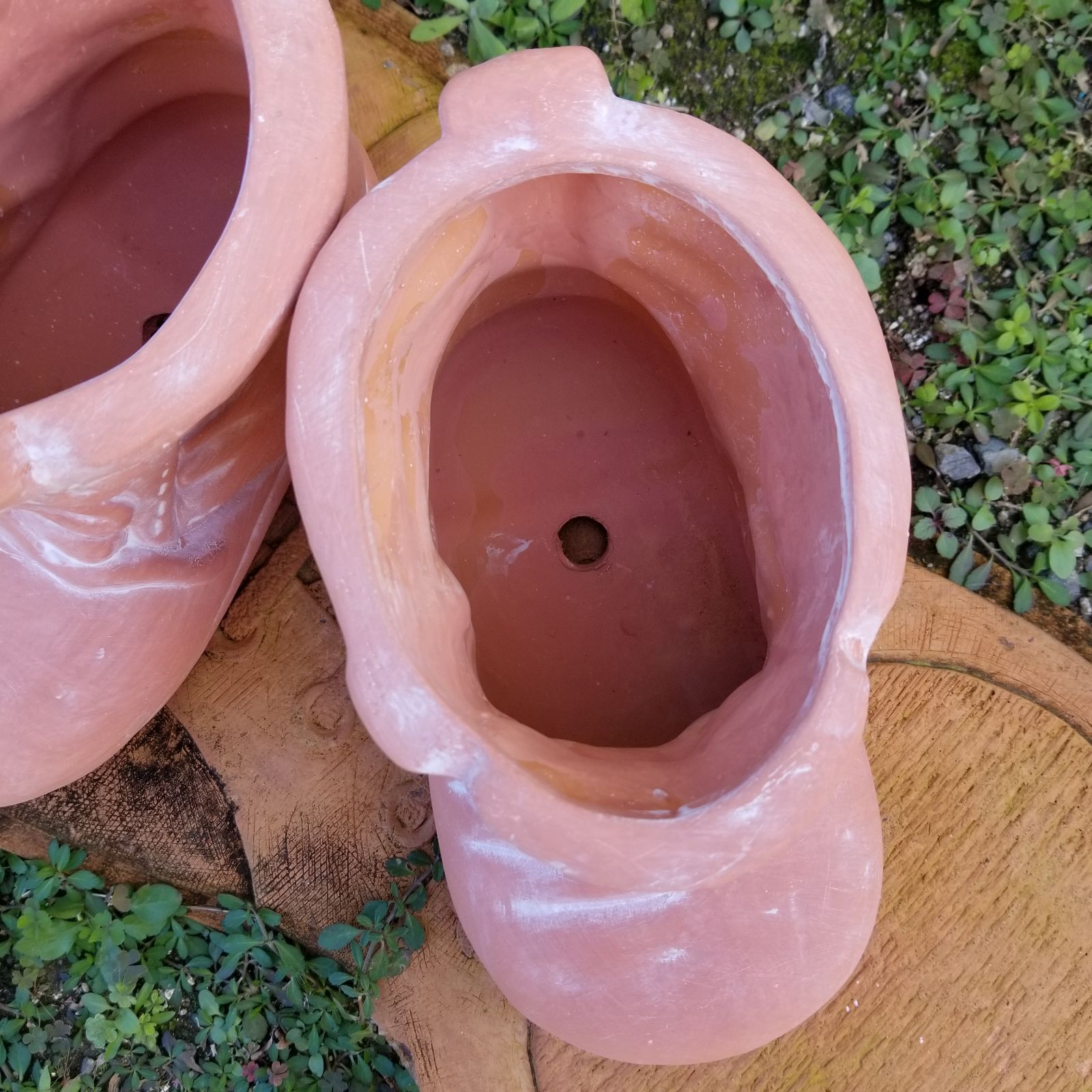 可愛くてカッコイイ テラコッタ ブーツ 鉢【2つセット】⁎。❀ * (´﹀｀) 可愛くてカッコイイ テラコッタ ブーツ 鉢【2つセット